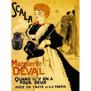  SCALA WOMAN MARGUERITE DEVAL FRENCH SMALL VINTAGE POSTER 