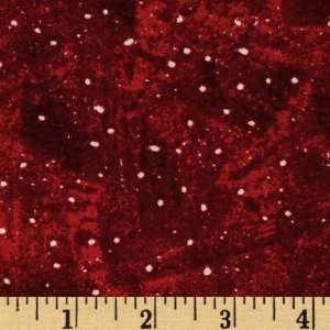  44 Wide Santas Big Night Speckeled Red Fabric By The 