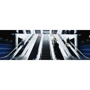 People on Escalators at an Airport, OHare Airport, Chicago, Illinois 