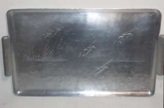 Vintage Wendell August Forge Flying Ducks Aluminum Tray  