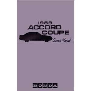  1989 HONDA ACCORD COUPE Owners Manual User Guide 