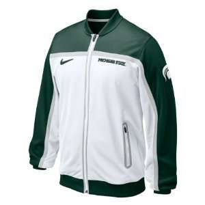   Spartans Nike White 2010 2011 Basketball On Court Warm Up Game Jacket