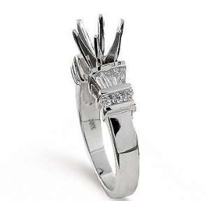    14k White Gold Side Stone Channel Diamond Engagement Ring Jewelry