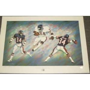 Walter Payton Autographed Lithograph 