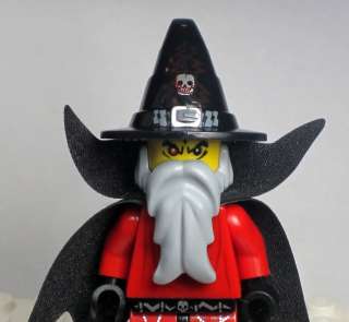 NEW Lego Black Wizard Witch hat w/Skull,Lightning Bolts  