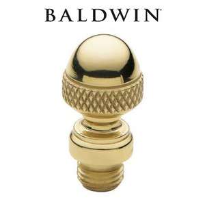 Baldwin Acorn Tip Hinge Finials   Lifetime Polished Brass Finish 