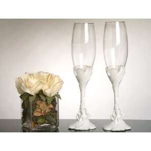  Wedding Favors Two Hearts Become One Toasting Glasses (Set 