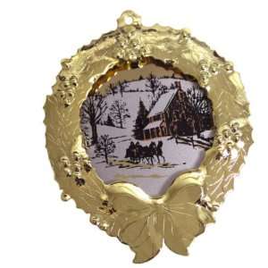  Gloria Duchin Goldtone Collectible Wreath Ornament with 