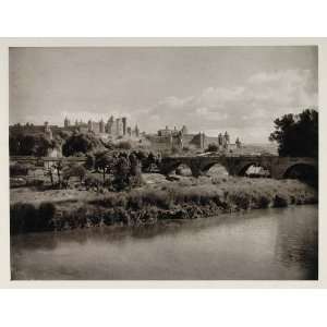  1927 Bridge Walled City Carcassonne France Hurlimann 