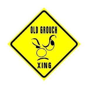  OLD GROUCH CROSSING grump face joke sign