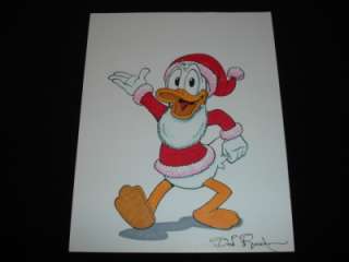 Don Rosa Hand Drawn & Signed DONALD DUCK SANTA Christmas Original Art 