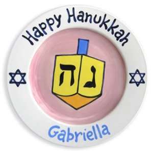 personalized hanukkah gift plate (girl) 