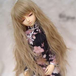 10 1/3 doll wig SD BJD curly wavy Wig Hair flaxen  