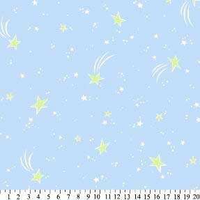 Shooting Stars Baby Blue Fleece Baum Textiles BTY  