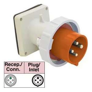 com Bryant 4100b12w Inlet, 3 Pole, 4 Wire, 100a, 125/250v Ac, Orange 