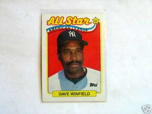1989 TOPPS ALL STAR DAVE WINFIELD #407   YANKEES  