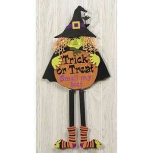 Witch Trick or Treat Door Sign with Legs   Party Decorations & Wall 