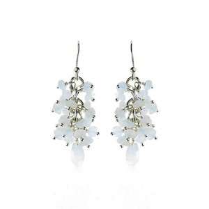  Moonstone Cluster Earrings in Sterling Silver Jewelry