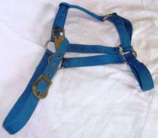 Lot of 3 Nylon Horse Halters 2 Blue 1 Brown  