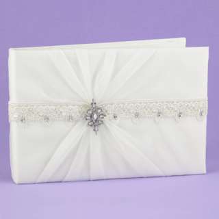 IVORY SPARKLING ELEGANCE WEDDING GUEST BOOK  