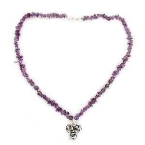 Amethyst flower necklace, Rose Trio