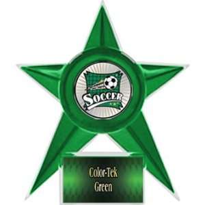 Soccer Stellar Ice 7 Trophy GREEN STAR/GREEN TEK PLATE   XTREME MYLAR 