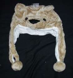   Stuffed Animal Fluffy Plush Earmuff Beanie Hat Cap Mask Adult & Kid