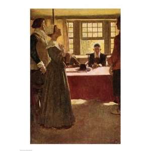  Mary Dyer Brought Before Governor Endicott   Poster by 