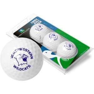 Northwestern Wildcats Top Flite XL Golf Balls 3 Ball Sleeve (Set of 3)