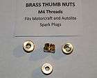 Brass Thumb Nuts M4   Fit Autolite Motorcraft spark plugs   hit miss 