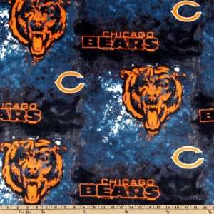  60 Wide NFL Fleece Chicago Bears Blue/Orange Fabric By 