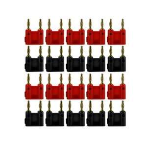  Sewell Dual Tip Banana Plug Clips, 20 Pack (10 Red, 10 