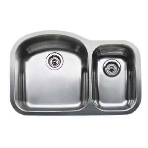   Wave MicroEdge 1 1/2 Inch Reverse Bowl Kitchen Sink, Stainless Steel