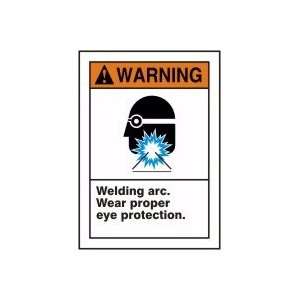   PROPER EYE PROTECTION (W/GRAPHIC) 14 x 10 Adhesive Dura Vinyl Sign