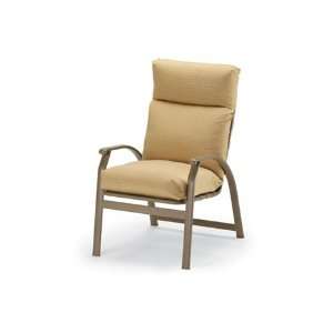   Cast Aluminum Arm Stackable Patio Dining Chair Textured Snow Patio