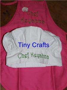 Personalized Childs White Chef Hat & 13x19 Apron 5 apron colors Chef 