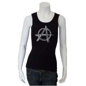  Womens Black Anarchy Beater Tank Top XL   Created using a 