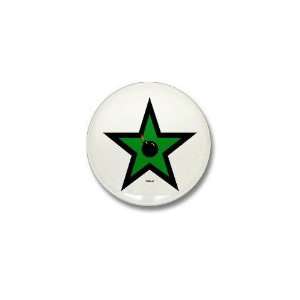  Green Star Green anarchy Mini Button by  Patio 