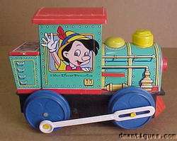 WDP Mickey Mouse Tin Litho Locomotive Modern Toys Japan  