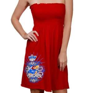   Jayhawks Ladies Crimson Royalty Smocked Tube Dress