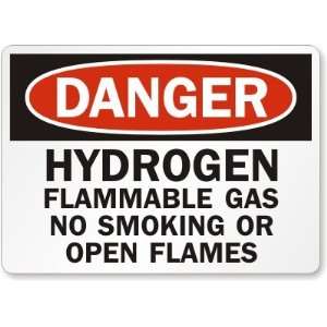  Hydrogen Flammable Gas No Smoking Or Open Flames Laminated Vinyl 