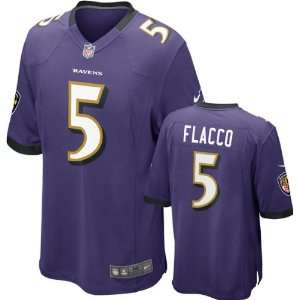 Joe Flacco Jersey Home Purple Game Replica #5 Nike Baltimore Ravens 