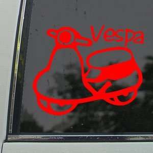  Vespa Motorcycle Vintage Red Decal Truck Window Red 