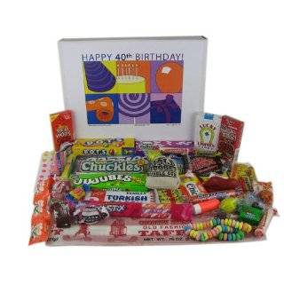 40th Birthday Gift Basket Box of Retro Candy