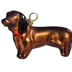  Joy to the World charity red dachshund dog glass Christmas 
