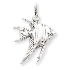  14k White Gold Angelfish Charm Jewelry