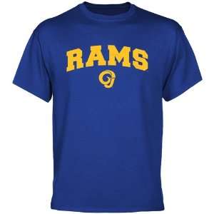  NCAA Angelo State Rams Royal Blue Logo Arch T shirt 