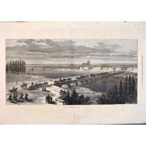  Tours City Frances View Troops River War Print 1871