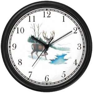 Mule Deer Buck by Brook JP Animal Wall Clock by WatchBuddy 