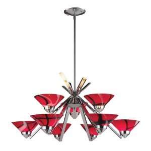 Elk Lighting 1476_6+3CAR Refraction Nine Light Chandelier in Polished 